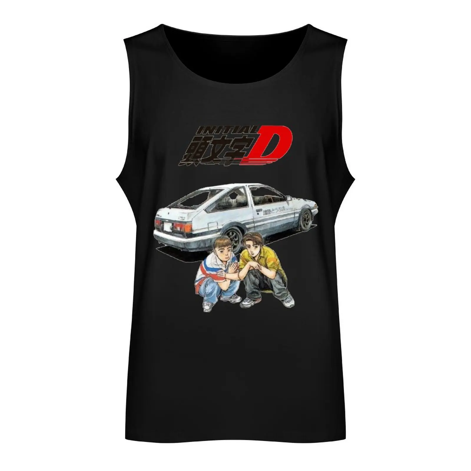 Initial D Takumi and Itsuki Tank Top Gym man fitness men gym clothing sleeveless man shirts