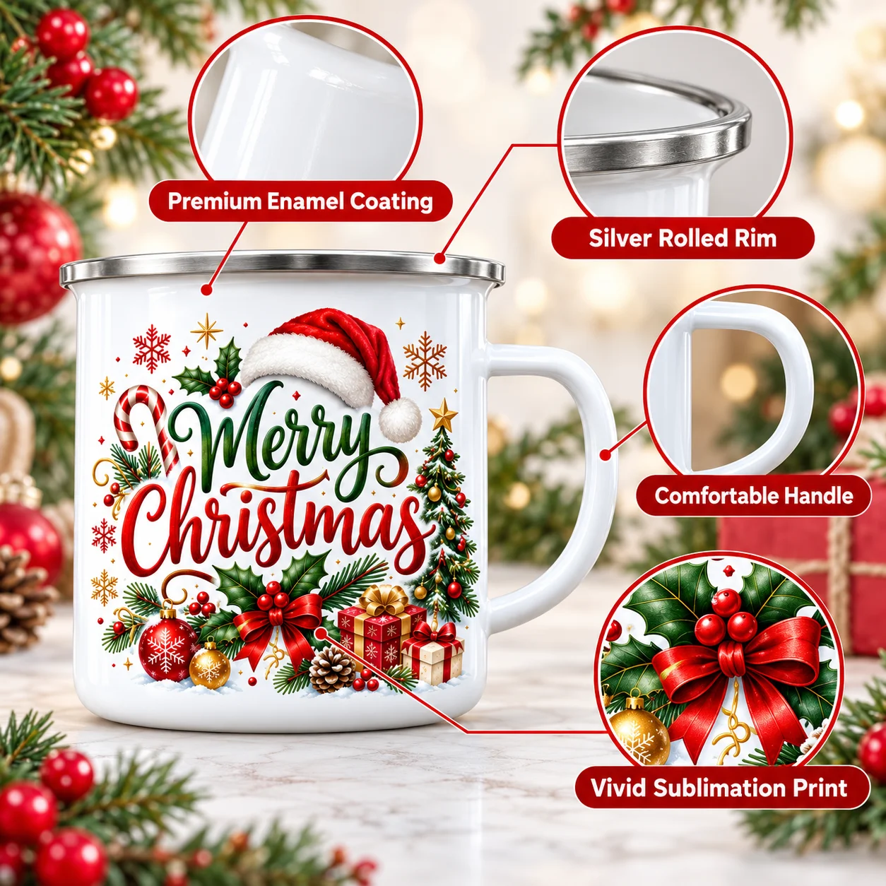 1/4Pcs Christmas gift Sublimat - Sublimation Mug White 评论和价格