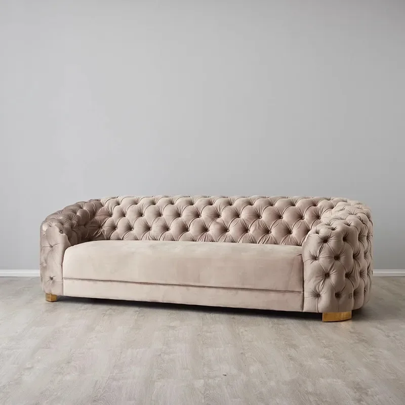Leisure European French Italian light luxury matte leather moon surface sofa