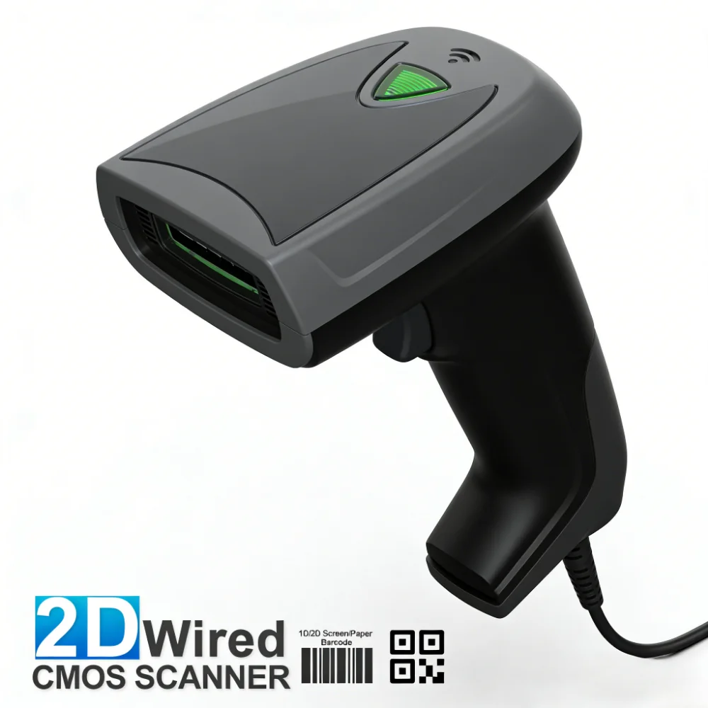

High Speed Handheld 2D QR PDF417 1D Barcode Scanner USB Wired Reader for Supermarket Store Hospital Cashier