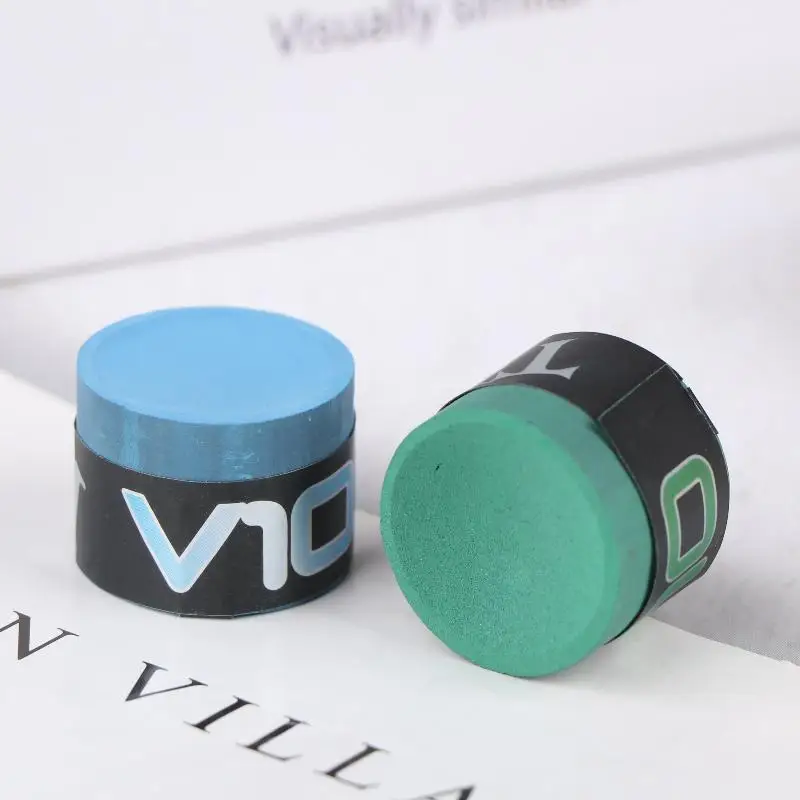 1Pc Con Scatola di immagazzinaggio Gessetti da biliardo antiscivolo Stecca da biliardo Gesso Snooker Facile polvere Gesso da biliardo Accessori per piscina