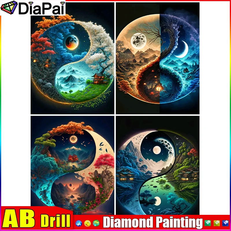 DIAPAI AB Diamond Painting Full Square/Round Drill 5D DIY 