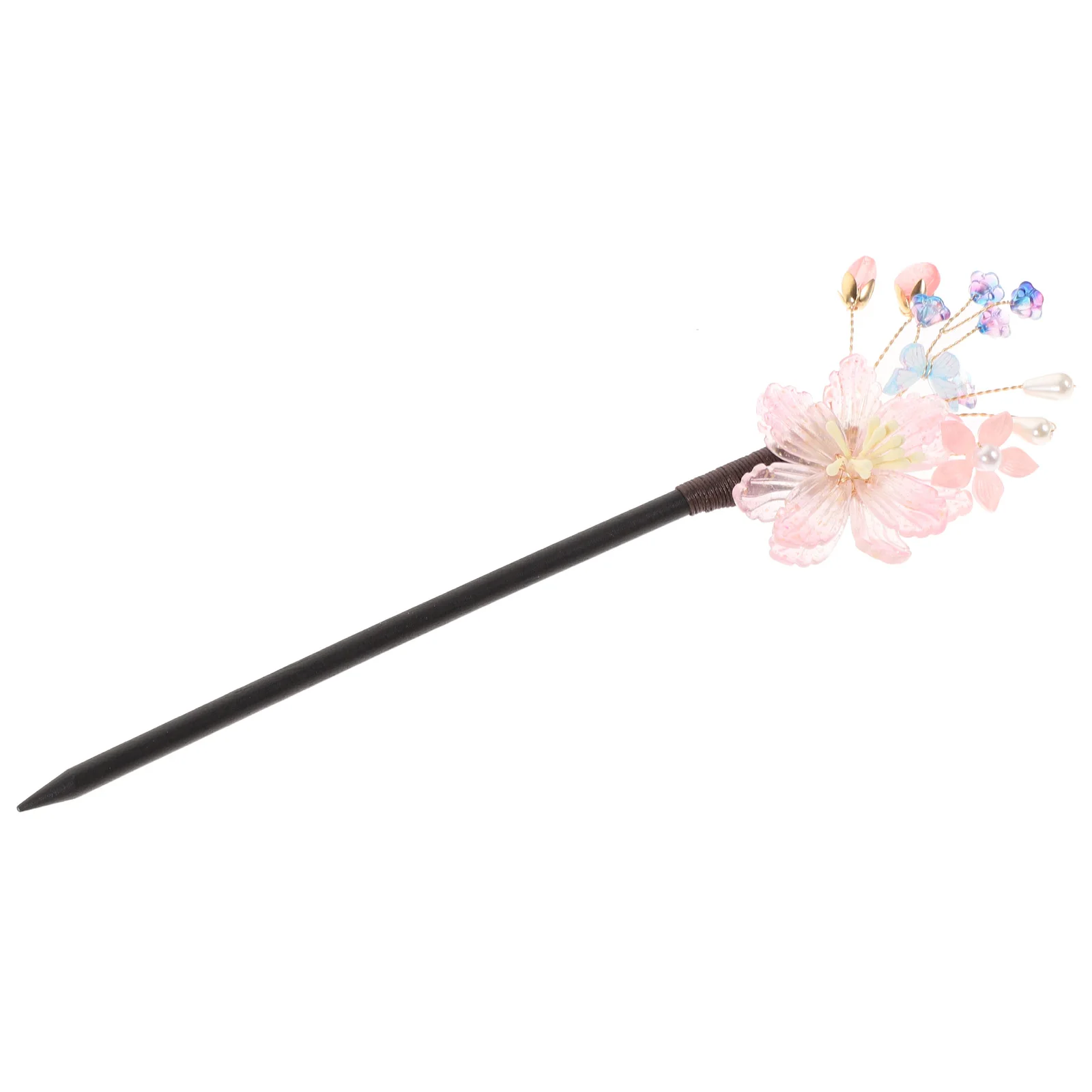 

Vintage Hairpin Bun Chinese Retro Hairpins Costume Floral Stick Ebony Chopsticks Girl's Accessory