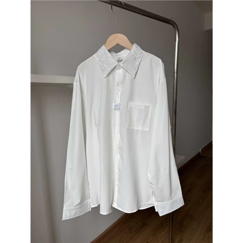 

Белое мужское пальто из искусственной кожи с вышитым цветочным воротником, приталенного кроя, осеннее, модное, дышащее, с длинными рукавами