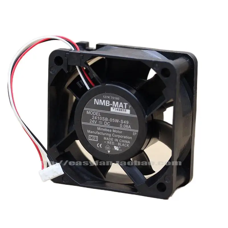 

2410SB-05W-S49 NMB 6025 24V 0.08A 6cm Printer Fan 60×60×25mm Cooling Fan Cooler