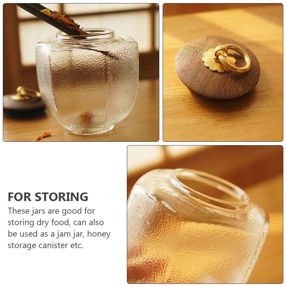 

Thickened Sealing Glass Storage Jars Household Tea Honey Jar Jam Cereal Container Cubilose Organizer Dry Food Canister Holder