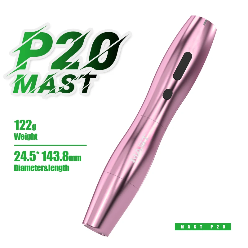 Mast P20 PMU Tattoo Machine Pen Slag 2,5 mm Draadloze Accu 122g Lichtgewicht Ontwerp Micropigmentatie Permanente Make-up Machine