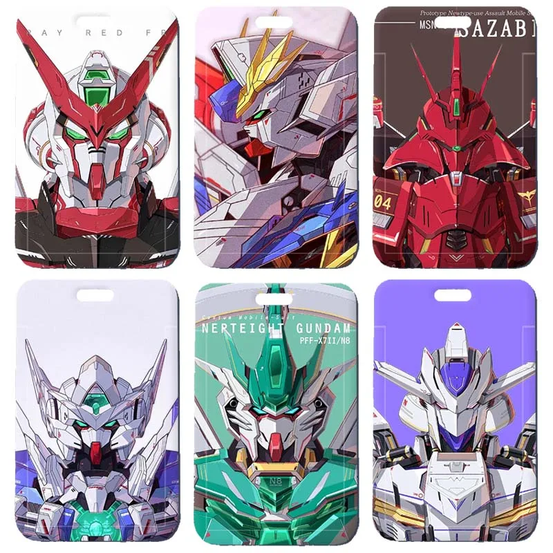 

Mobile Suit Gundam Card Holder Backpack Plastic Anime Pendant Keychain Creative Cartoon Fashion Card Cover Accessories Gifts New