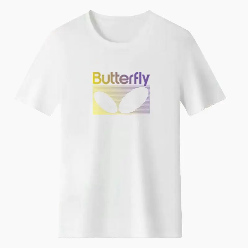 

T-shirt Imprimé En Pur Coton De Sport Respirant Nouvelle Marque À La Mode De Vêtements De Tennis De Table Pour Hommes Et Femmes