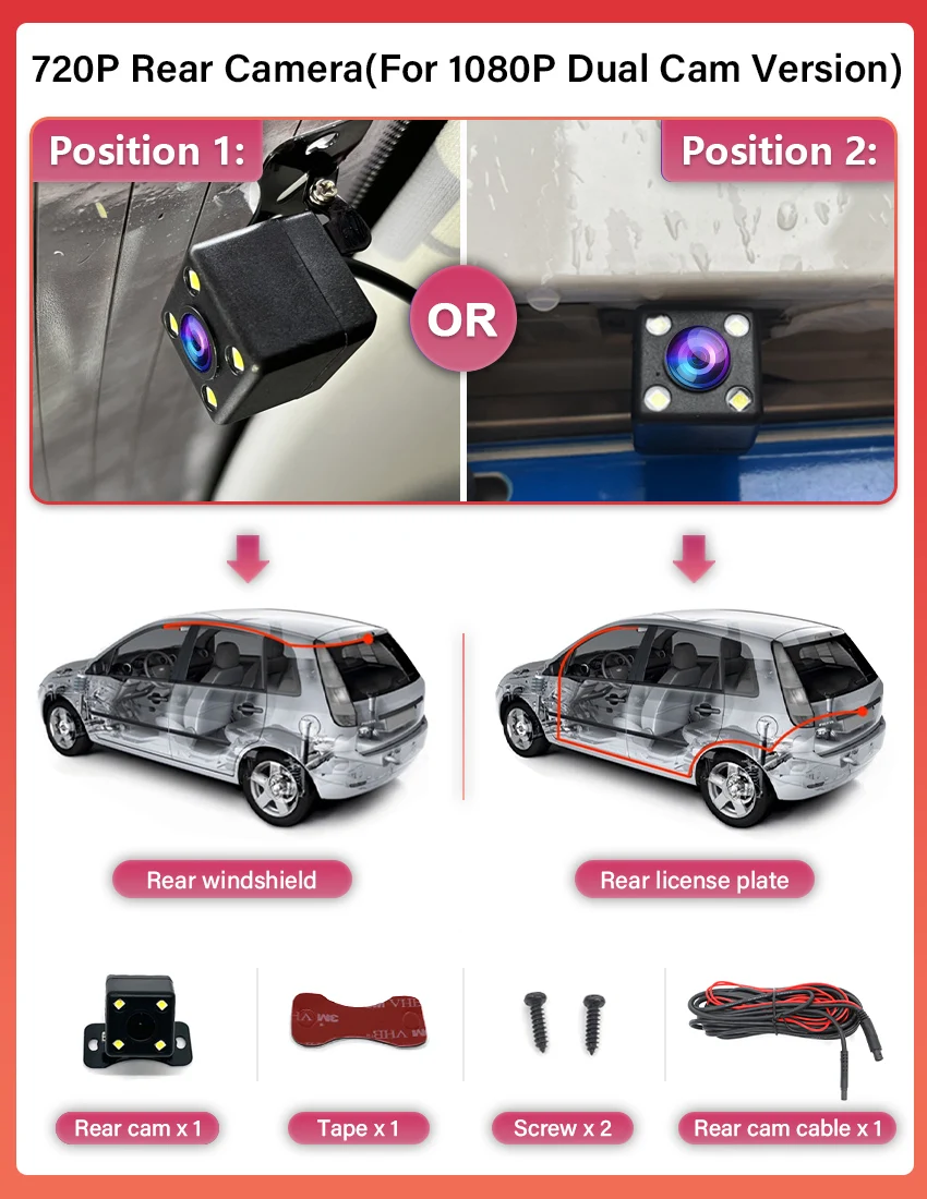 Easy to install Car Wifi DVR Video Recorder Car Front Dash Cam Camera For JEEP Compass 200T 2017 2018 2019 2020 2021 2022 2023