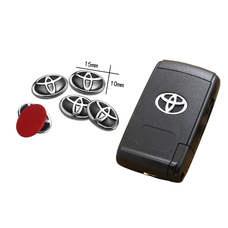 15 مللي متر سيارة مفتاح بعيد ملصق الألومنيوم شعار مائي لتويوتا سيكويا كامري أفينسيس فينزا أكوا أفالون مارك-X هارير برادو سوبر