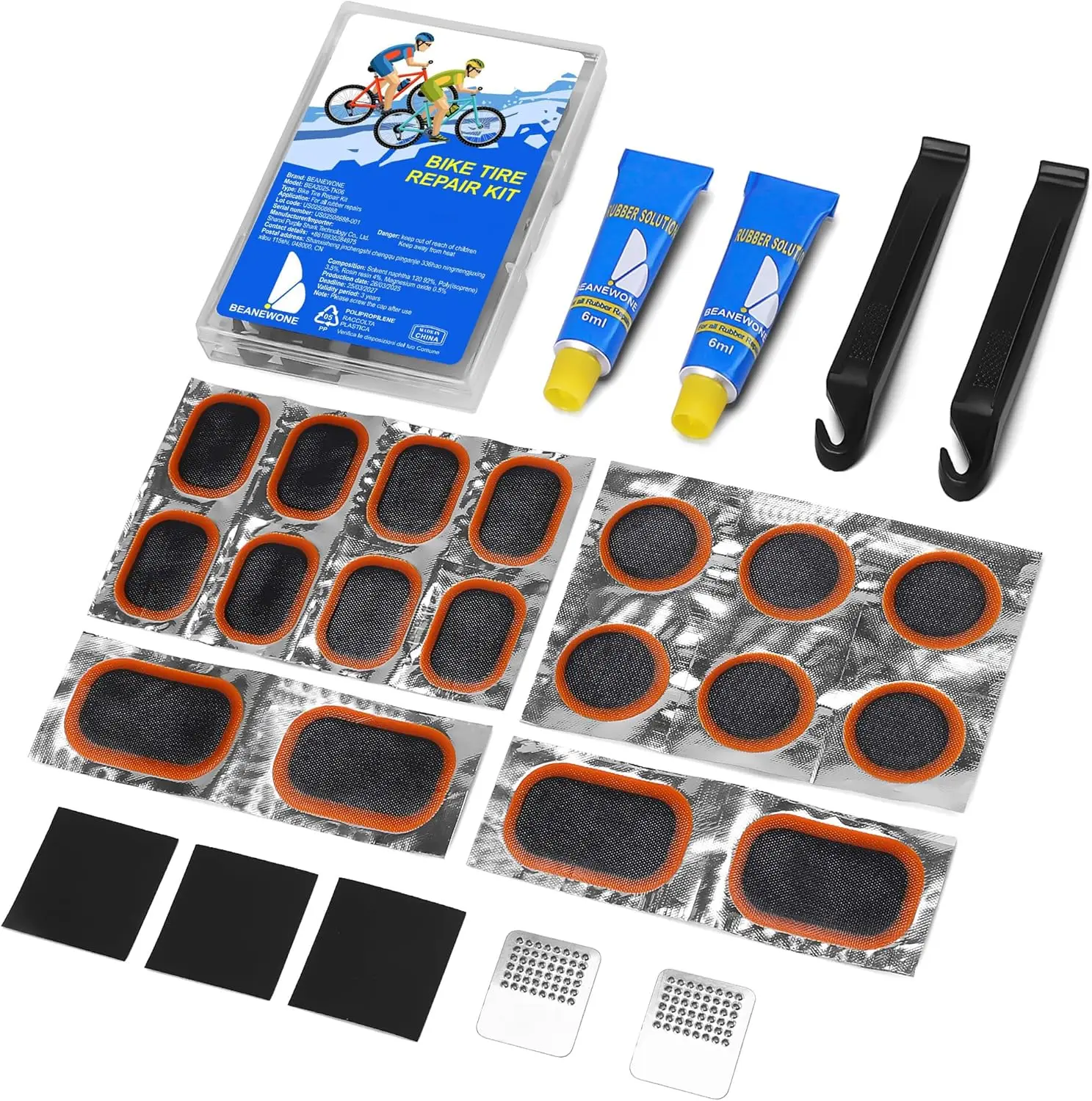 

Bike Tire Repair Kit – 18 Patches & Glue for Bicycle, Motorcycle & Inflatable Tubes