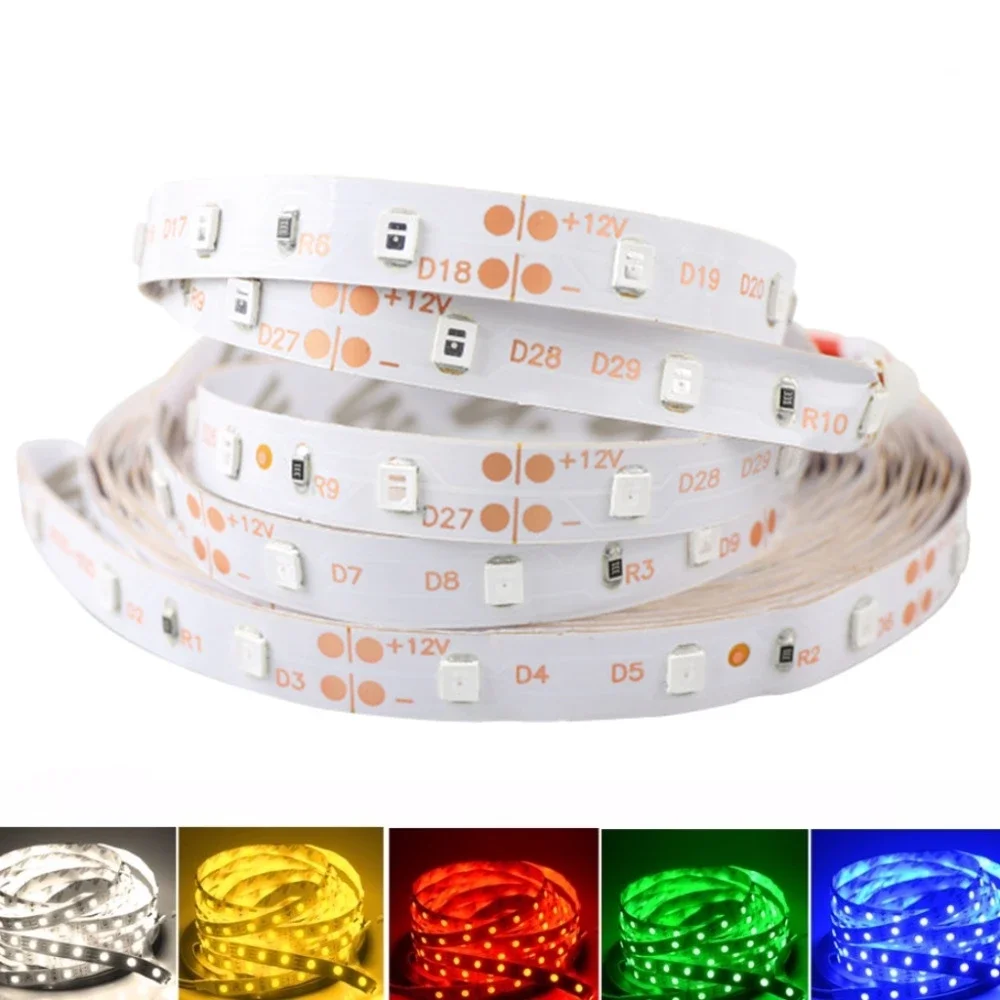 

Led Strip 12V RGB 5M, Led Ribbon LED Lights NO Waterproof, 2835 60LEDS Strip Warm White Tape Flexible Diode TV Backlight