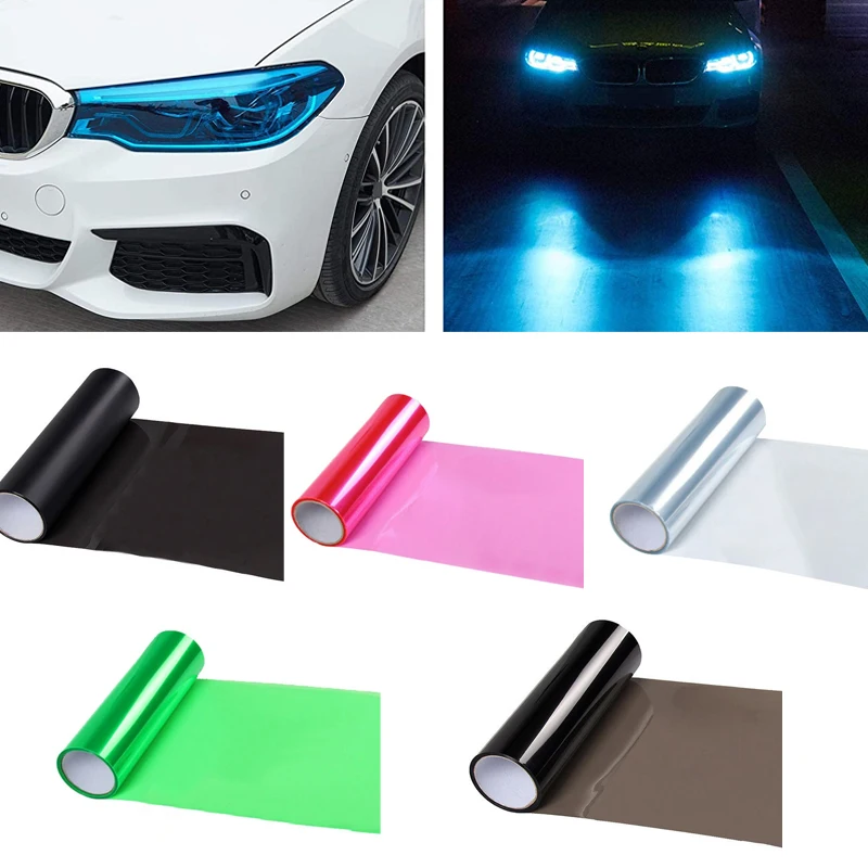 8 color Car Light Headlight Taillight Tint Vinyl Film Sticker Sheet Fog Light Rear Lamp Matt Smoke Film Car Side Sticker 30x60cm