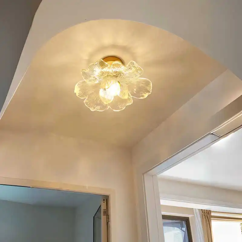 

Postmodern Minimalist Ceiling Light Resin Petal Lampshade Cafe Restaurant Homestay Bedroom Hanging Lamp Hallways and Corridors