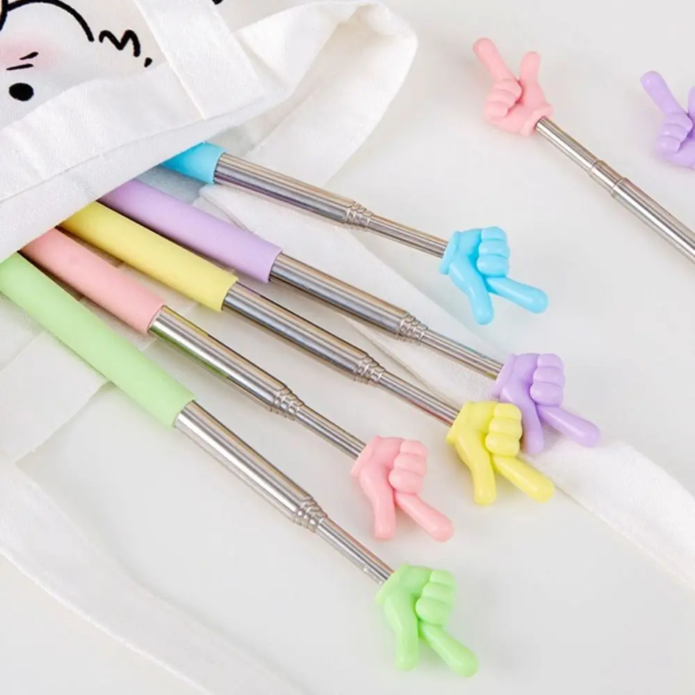 Stainless Steel Teaching Pointer Telescopic Rod Finger Design Teaching Stick Finger Reading Sticks School Office Supplies
