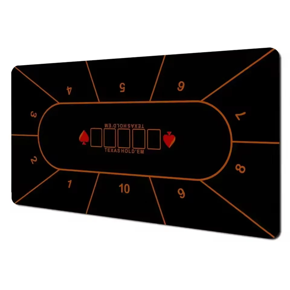 Texas Hold'em XXL PU Leather Poker Mat | Large Art Design Waterproof Anti-Slip Table Game Layout for Office Keyboard Mouse Pad