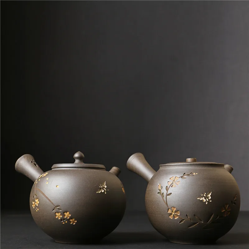 Japan Imported Changsha Burn Side Handle Teapot Duzhu Qingfeng Hand-Made Ping Pills Cherry-Pottery Pot Urgent