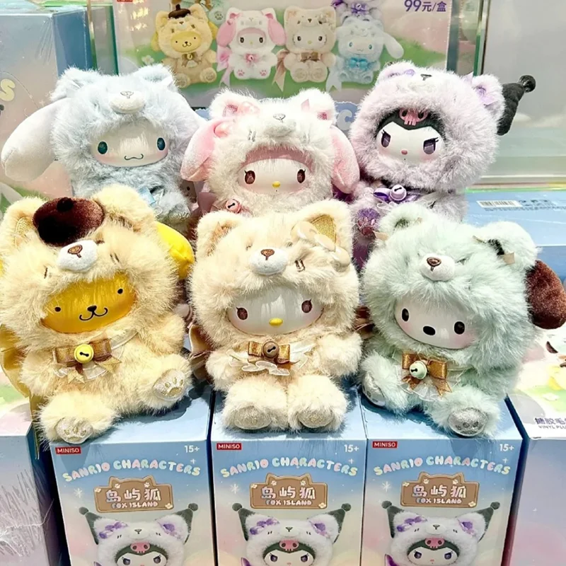 

Персонажи Sanrio Fox Island слепая коробка Cinnamoroll Kuromi Vinly плюшевые подвески коробка-сюрприз My Melody аниме кукла Mystery Bag игрушка