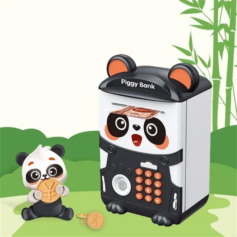 C63C Piggy รูปแพนด้าบันทึกเงินกล่องเงินสามารถประหยัดเงินได้