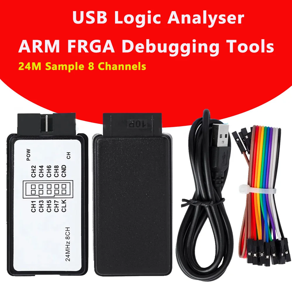 

USB Logic Analyser Microcontroller ARM FPGA debugging tool 24M samples 8 channels Microcontroller development