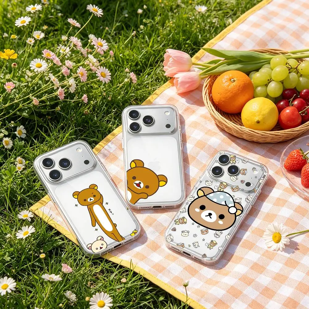 Anime Cute R-RilakkumaS-S Phone Case For Samsung A57 A07 A36 A26 A56 A16 A06 A55 A35 A25 A15 A54 A34 A24 A14 A13 A53 Clear Cover