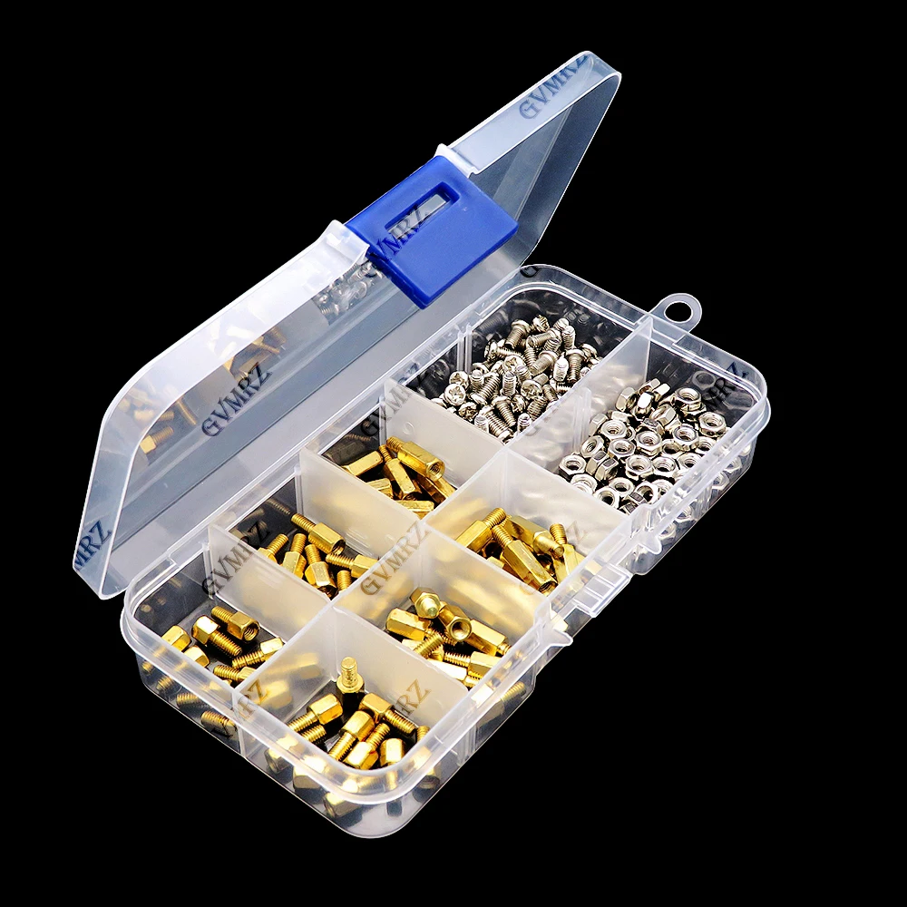 180PCS M3 Brass Hex Column Standoff Support Spacer Pillar M3 Screw Nut For PCB Board M3