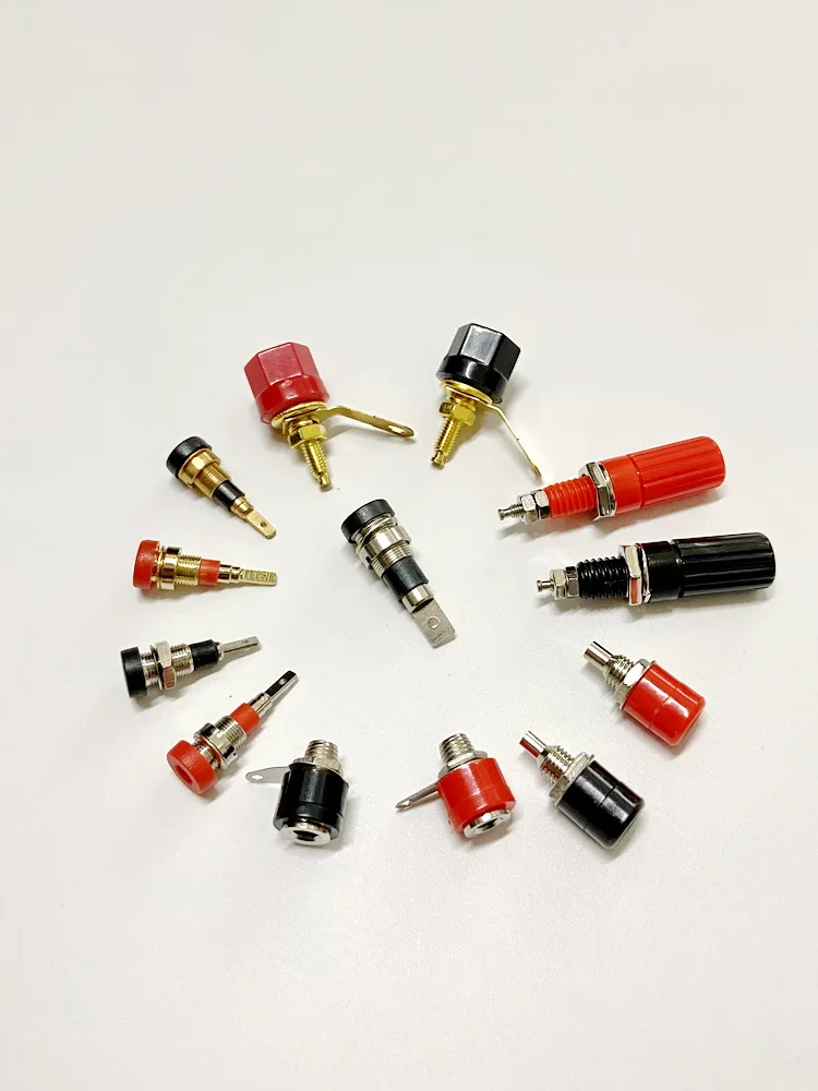 2mm 4mm Banana Socket Power Connector with Nut Fixed Terminal Plug-in Hole for Electronics And Electrical Engineering