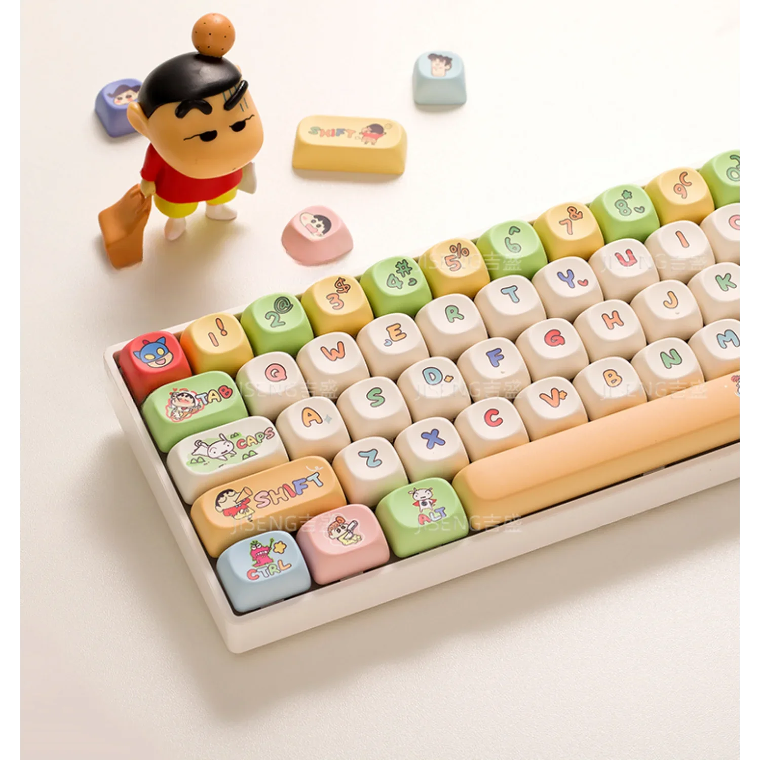 Imagem -02 - Moa-keycaps para Teclado Mecânico Pbt 145 Chaves Crayon Bonito Personalizado para 60 80 87 98 104 108