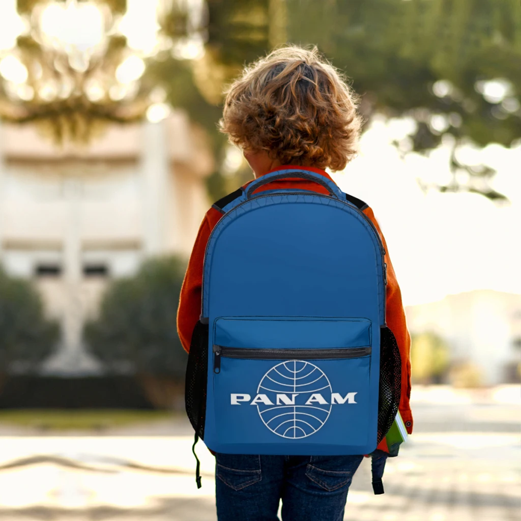 Mochila de gran capacidad para niños, mochila escolar de dibujos animados, Pan Am Pan American Airways