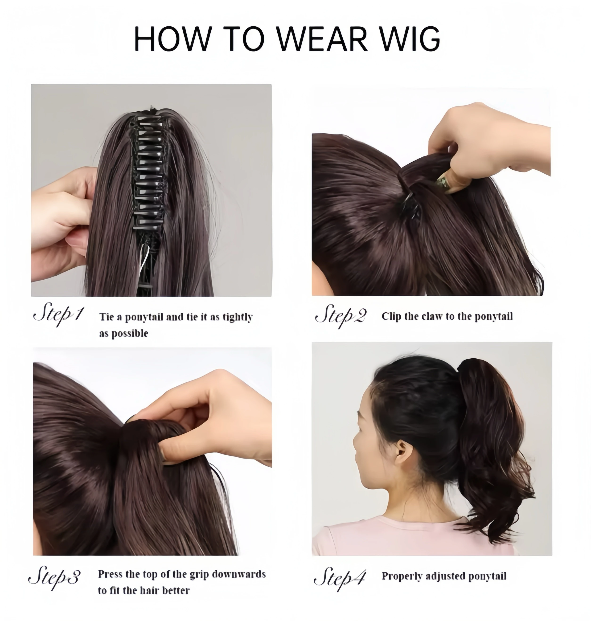 24 Zoll verworrener lockiger Pferdeschwanz, weiche synthetische Haarverlängerung, Kordelzug, Pferdeschwanz-Haarteile, schwarzer Clip-in-Pferdeschwanz für Frauen – Detail 20
