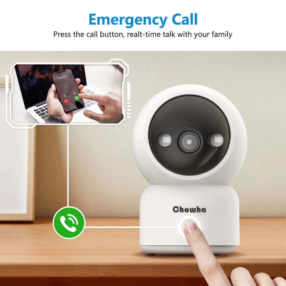 ONVIF 2.4G/5G WiFi Camera Indoor Home Security Wireless Surveillance Camera Human Detect Baby Monitor Emergency Alarm IP Camera