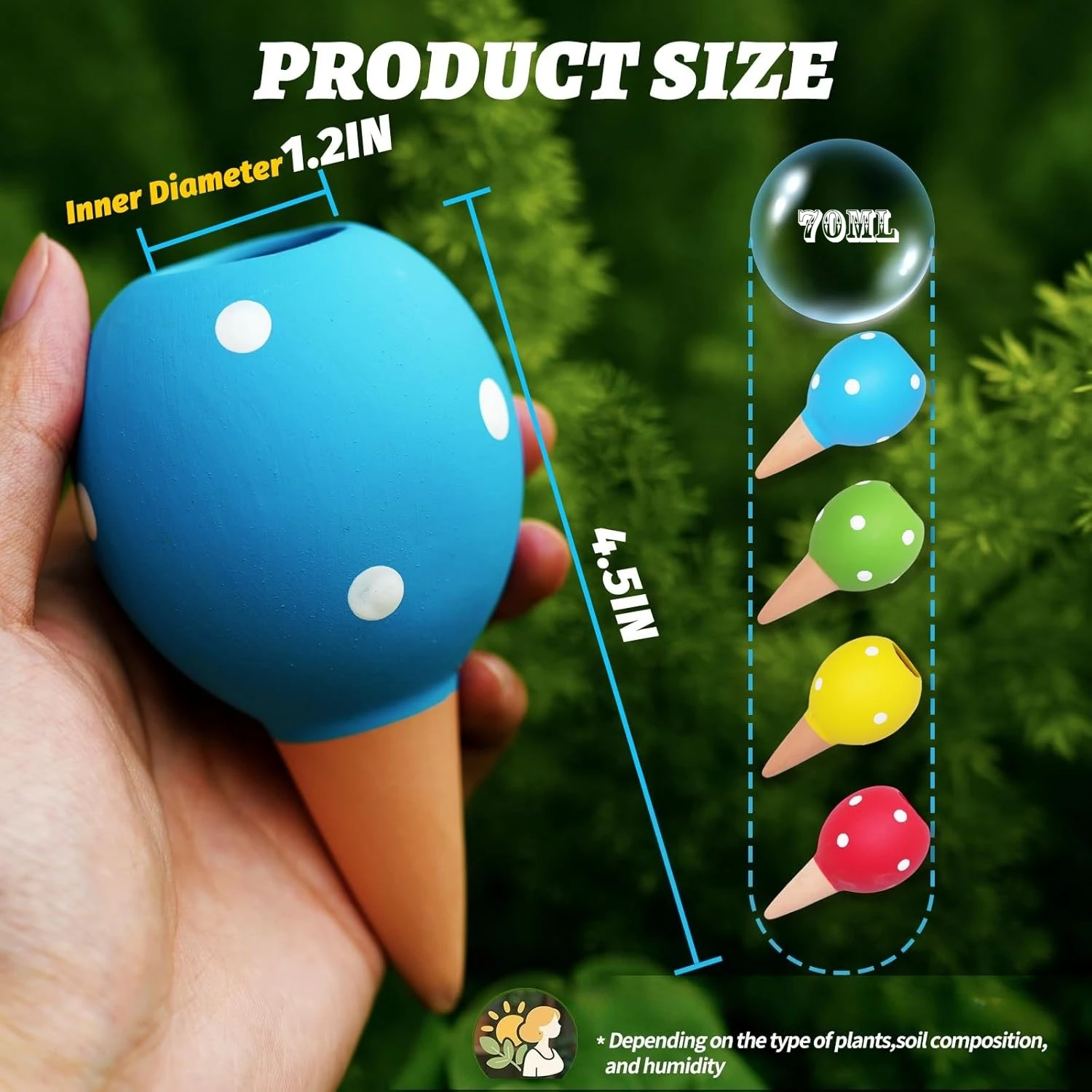 Terracotta Self Watering Spikes,Watering Globes for Indoor Outdoor Plants,Slow Release Plant Self Watering Planter Insert Device