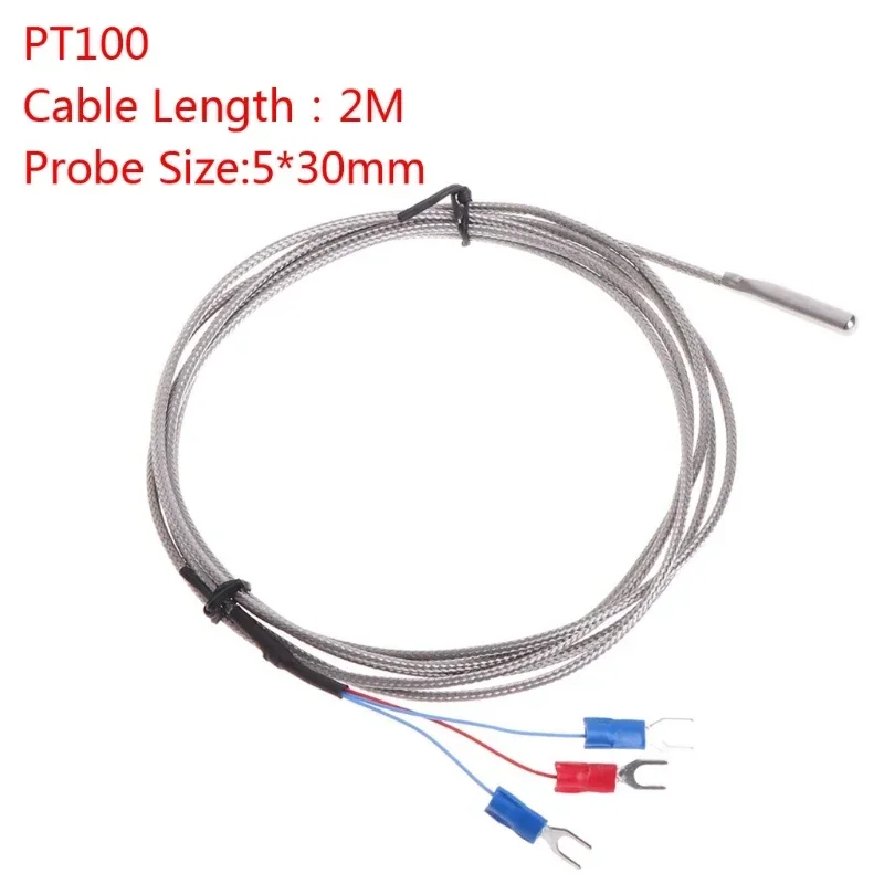 RTD PT100 Temperature Stainless Steel Thermocouple with 2m 3 Cable Wires