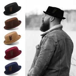 Mężczyźni Kobiety Mieszanka wełny Pióro Pasek Pork Pie Kapelusze Fedora Trilby Sunhat Street Style Klasyczna czapka podróżna Rozmiar US 7 3/8 UK L