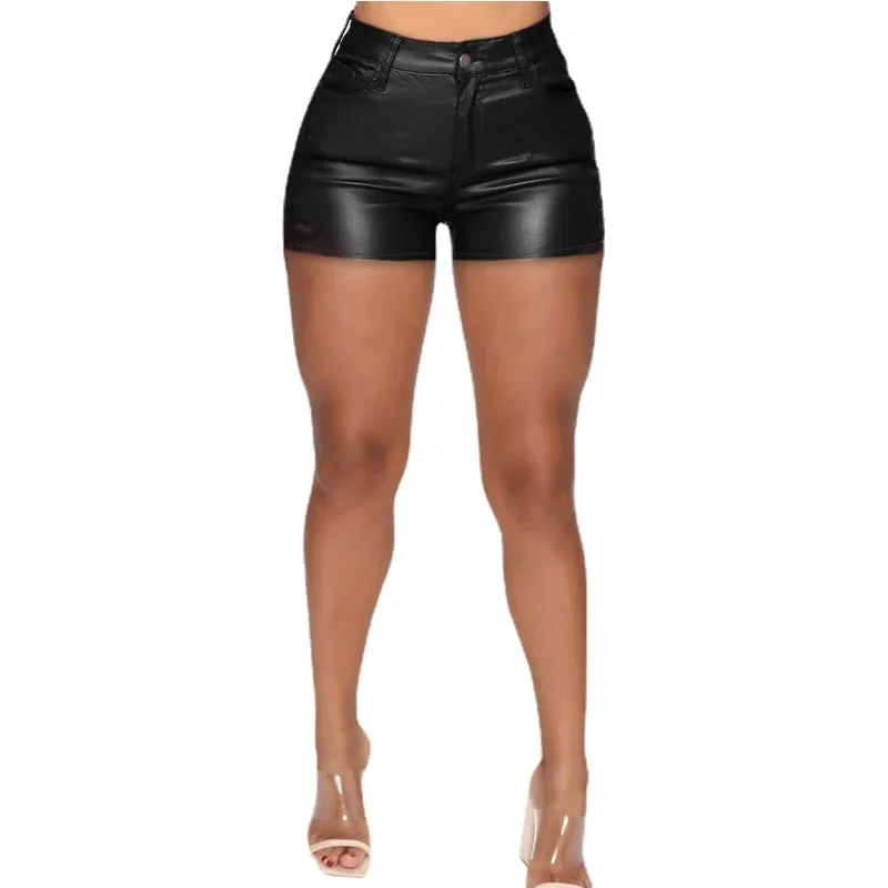 Mini leggings en cuir PU pour femmes, entrejambe ouvert, sexy, taille haute, trou ouvert, fermetures à glissière cachées, pantalons, extérieur, sexe, sans entrejambe