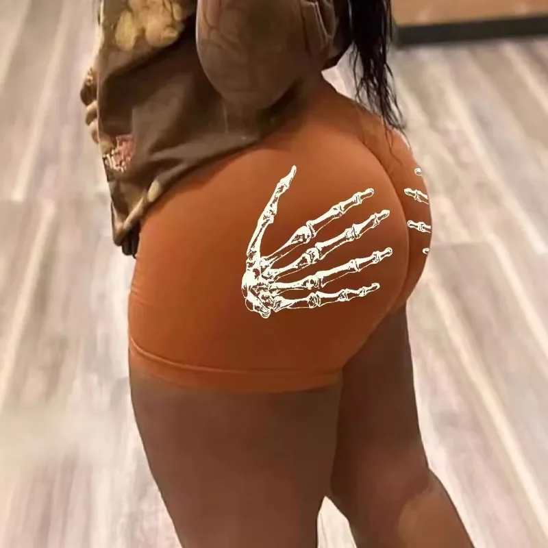 2025 American Summer Fashion Printed Slimming Shorts for Women To Look Thin, Casual Sports Street Fitness Shorts Female Clothing