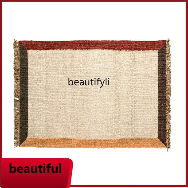 

F132 Japanese Indian Vintage Handwoven Jute Carpet Bedroom Living Room Coffee Table Blanket