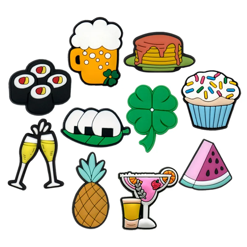1/10pcs Food Shoe Charms Cute Cakes Shoe Decorations Food Pins for Men Women Kids Gift Sandals Clog Accessories Clog Buckles