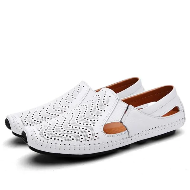 2023 Fashion Moccasins for Men Loafers Summer Walking Breathable Casual Shoes Men Hook&loop Driving Boats Men Shoes Flats