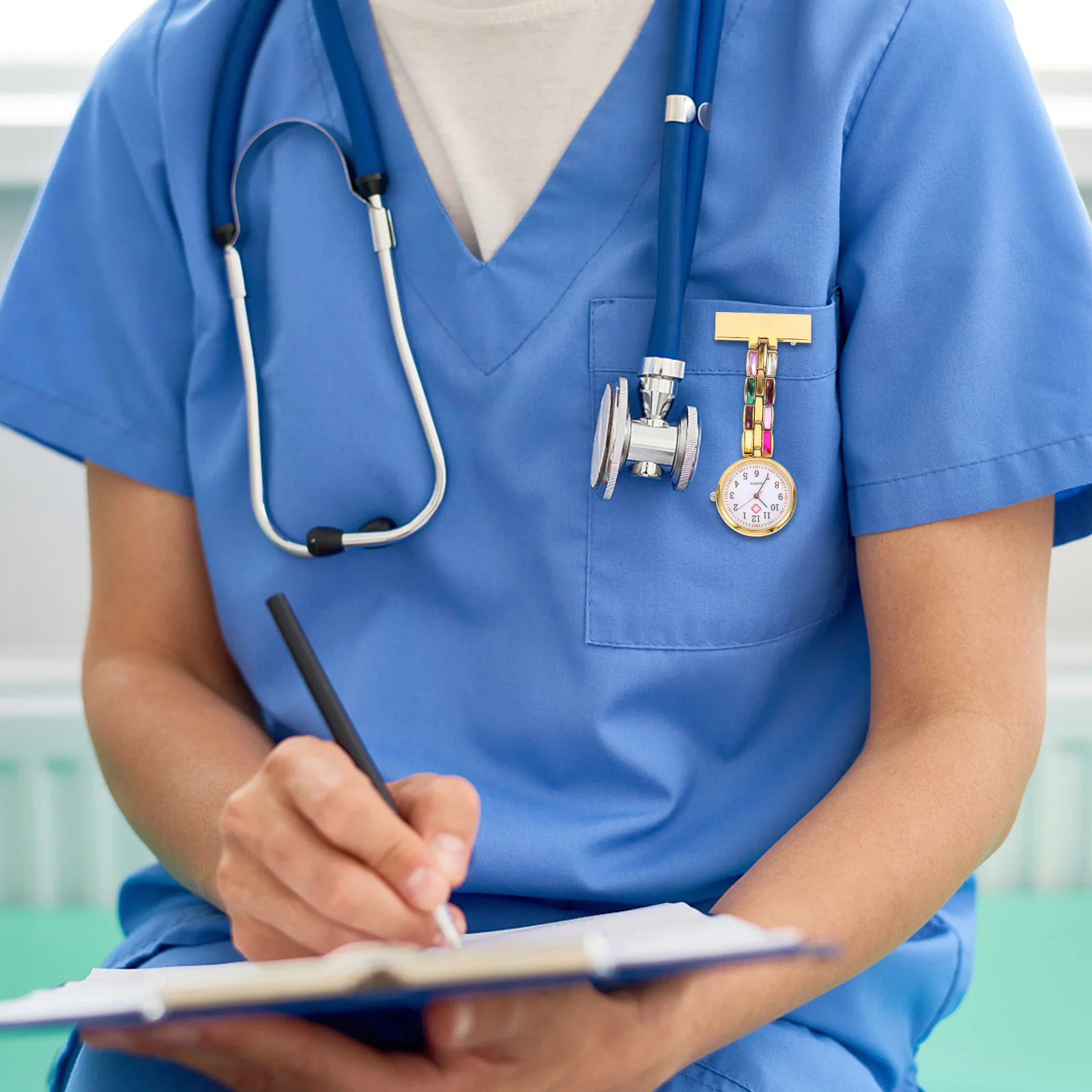 ساعة ممرضة مائية الماس فوب ساعة جيب معلقة للممرضات الطلاب الأطباء الموظفين الطبيين دائم عملي عالمي