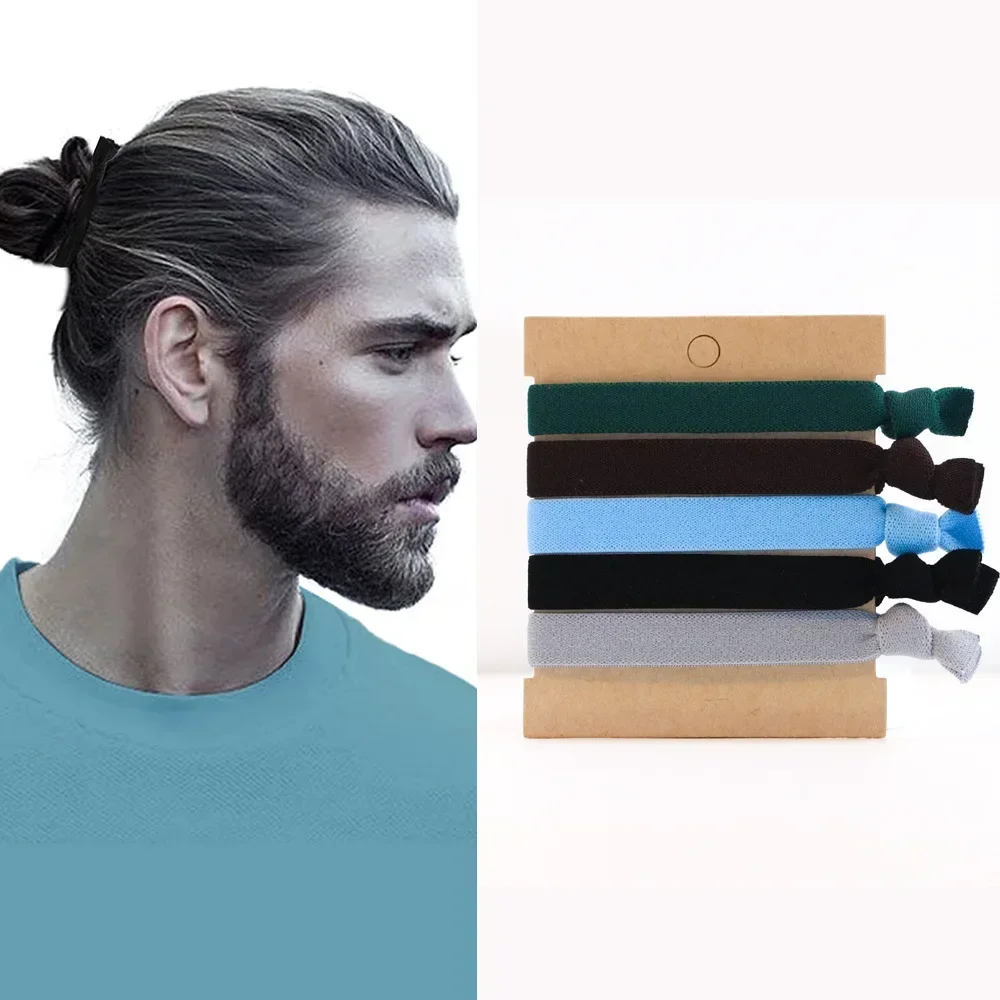 Elastic Hair Bands para homens e mulheres, corda de cabelo, laços para meninas, Cool Headband, acessórios esportivos, moda quente, 5 pcs