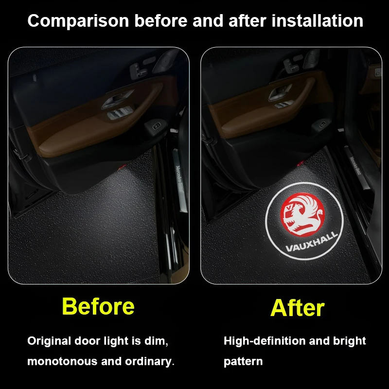 2 pcs Auto Wireless Door Led Welcome Light Projection Lamp Light For Opel Astra j Insignia Astra g Corsa Zafira b Mokka Meriva view 4