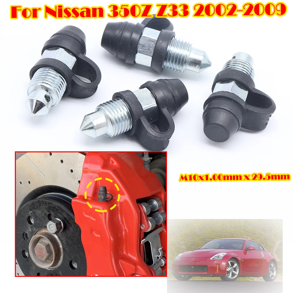 

For Nissan 350Z Z33 2002-2009 Front rear Left Brake Caliper Bleed Nipples Screws Repair Kit Bleeder Valves Dust Caps for Brembo