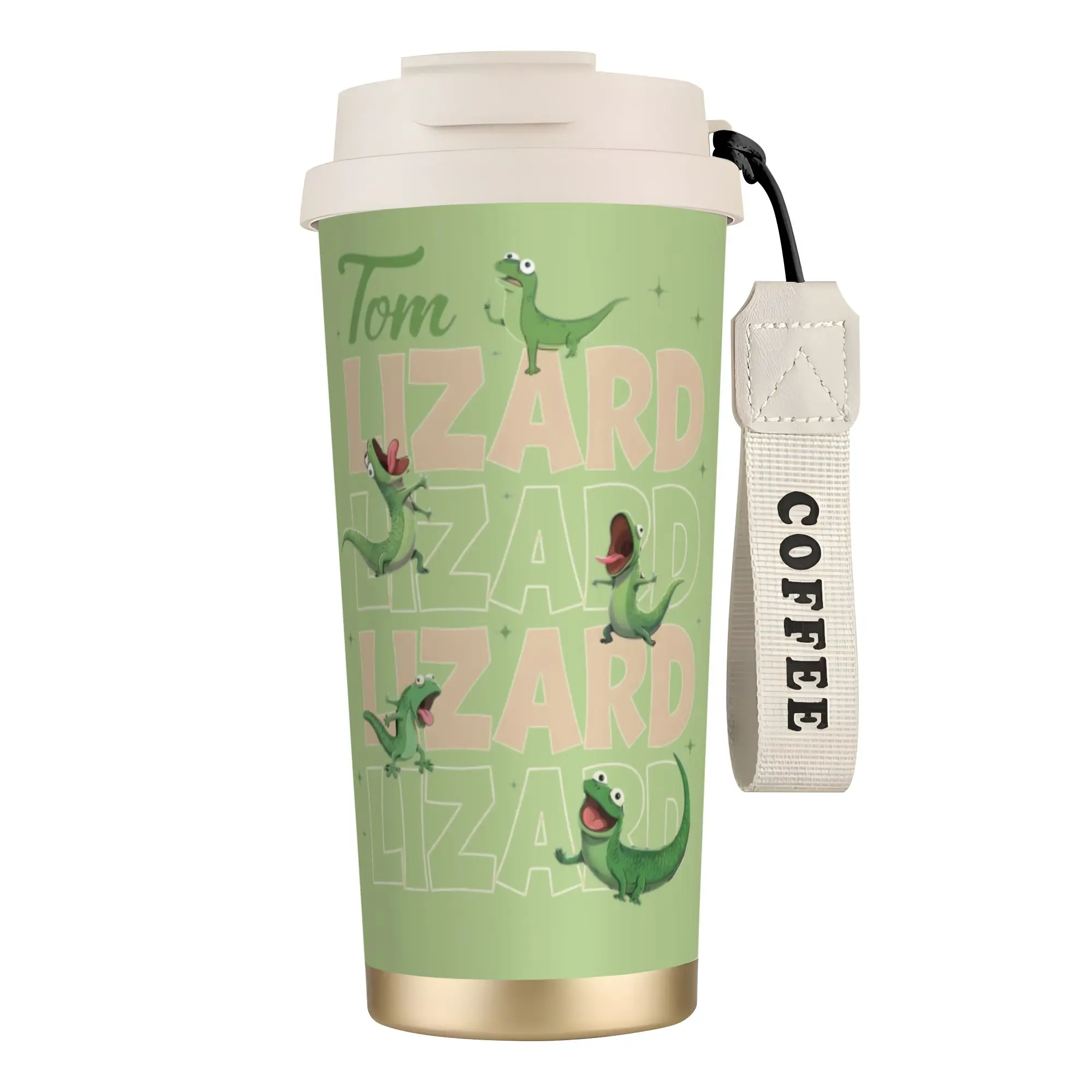 Portable Hoppers Tom The Lizard Insulated Thermal Cup Large Capacity Double-layer Coffee Cup Leakproof Stainless Steel