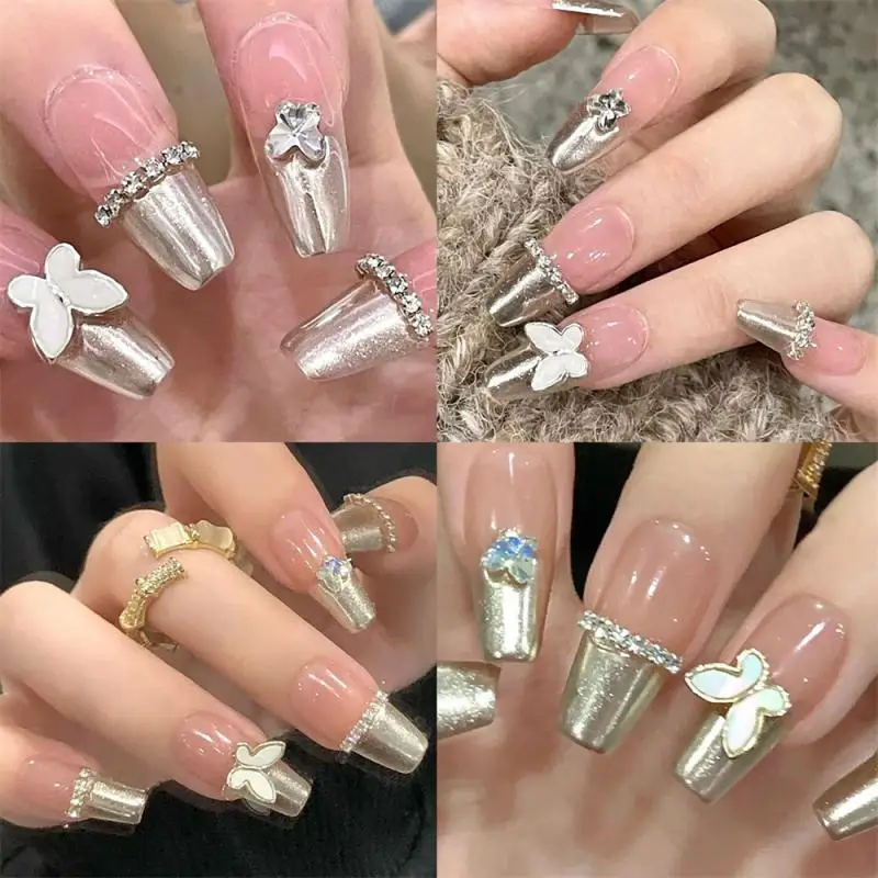 1~4BAGS Nail Enhancement Widely Used Silver Alloy Nail Accessories Nail Art Metal Nail Enhancement Multiple Styles Weight 9.5g