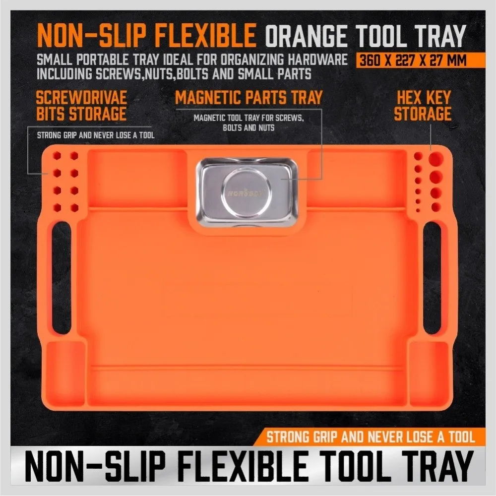 Silicone Magnetic Tool Mat Heat Resistant Non-Slip Tool Holder Tray With Small Plate Small Square Plate Tool Storage Holder