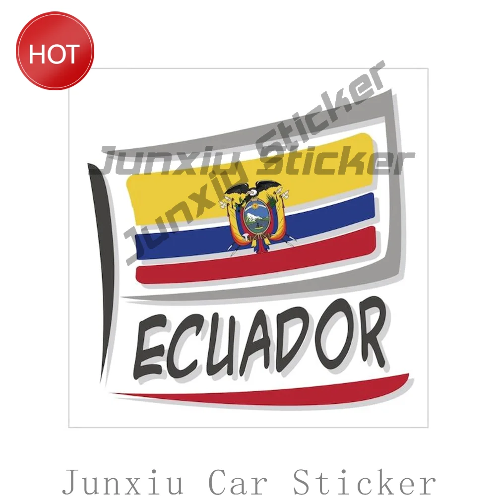 Ecuador Flag Square Transparent Water Resistant PVC Sticker For Bumper And Laptop Symbol And Message Decoration Decal