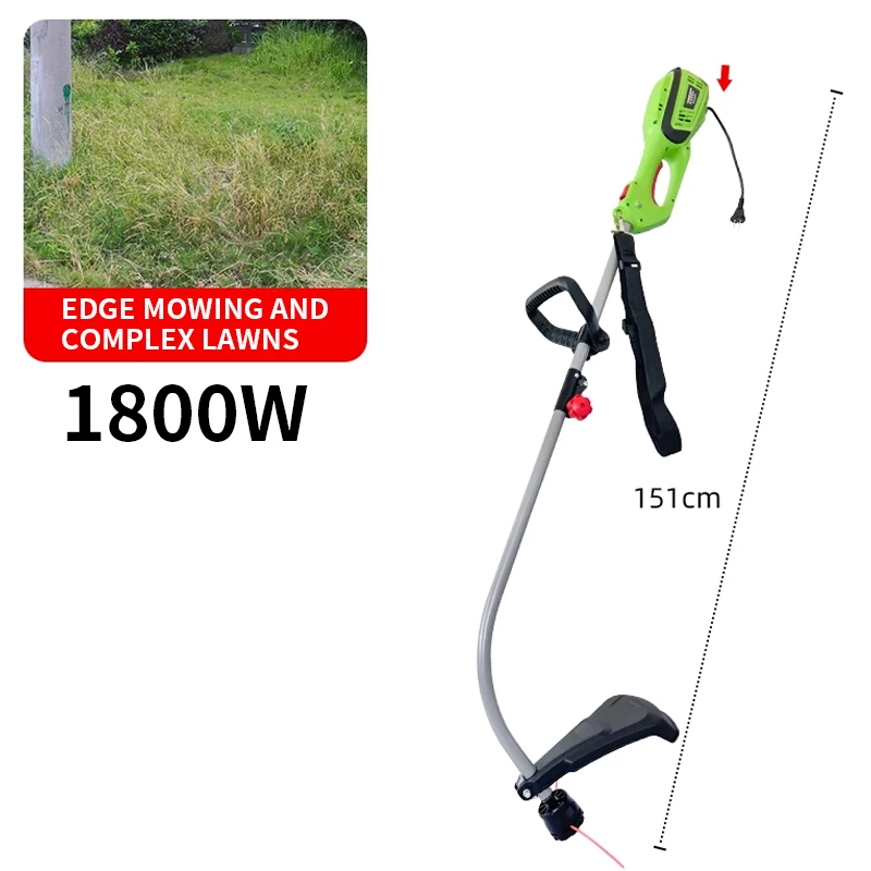2000W/1800W High Power Weed Remover Small Household Mowing Tool Lawn Mower Plug-in 220V Electric Lawn Mower