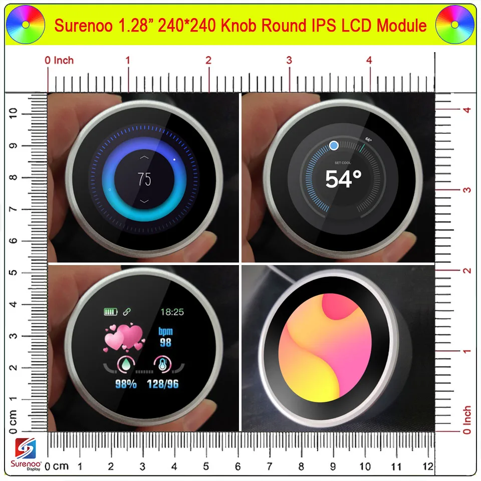 

1.28 Inch 240*240 Round Circular Rotary Knob IPS Serial UART UI LCD Module Panel Display Screen Switch Key TY013QVP02NA